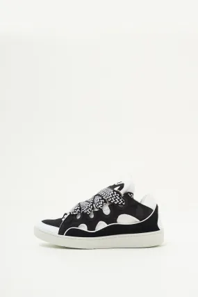 LANVIN BLACK WHITE CURB SNEAKERS